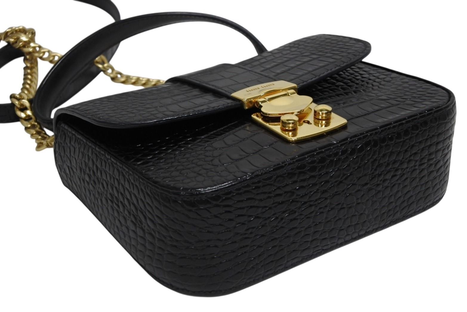 極美品 MIUMIU ミュウミュウ チェーンショルダーバッグ 5BD150 レザー