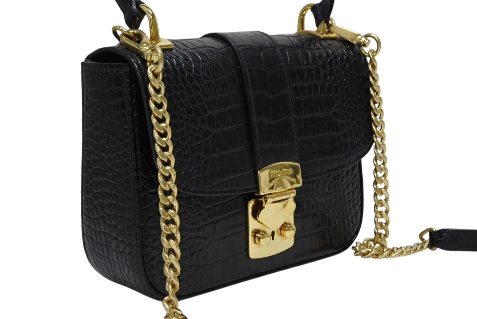 極美品 MIUMIU ミュウミュウ チェーンショルダーバッグ 5BD150 レザー