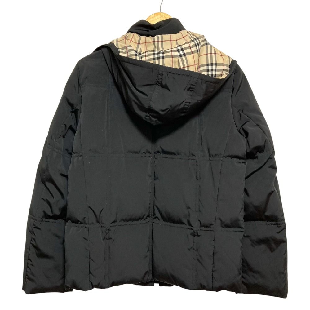 バーバリーロンドン ダウンジャケット ノバチェック 38 黒 美品 BURBERRY LONDON バーバリーロンドン 裏地ノバチェック ダウン