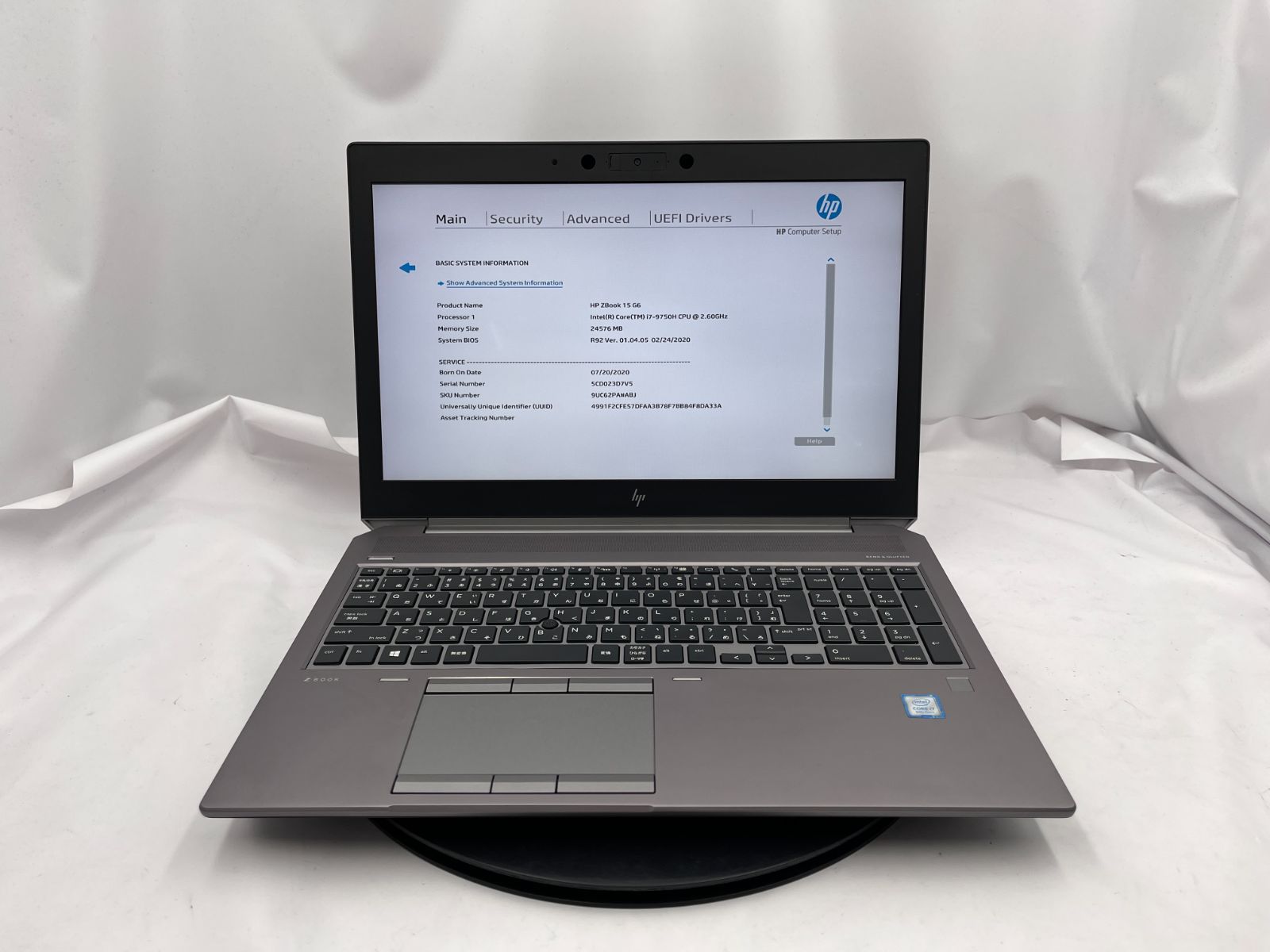 ☆KB反応不安定（OS上）/ジャンク☆HP ZBook 15 G6 [Core i7 9750H