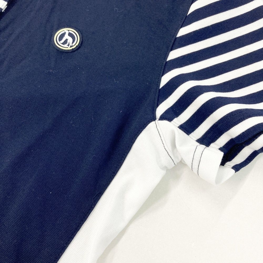 【美品】アダバットadabatゴルフウェアワンピース42レディース紺柄パーカー 美品】アダバットadabatゴルフウェアワンピース42レディース紺柄