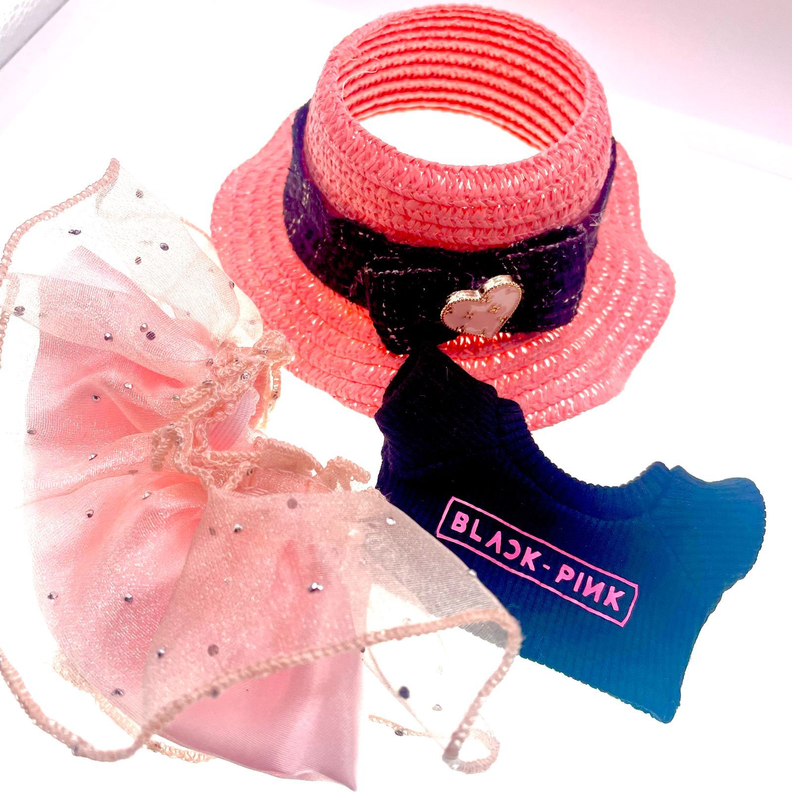 Labubu サイズ / BLACKPINK 風お洋服セット 010 ブラピ ブラックピンク