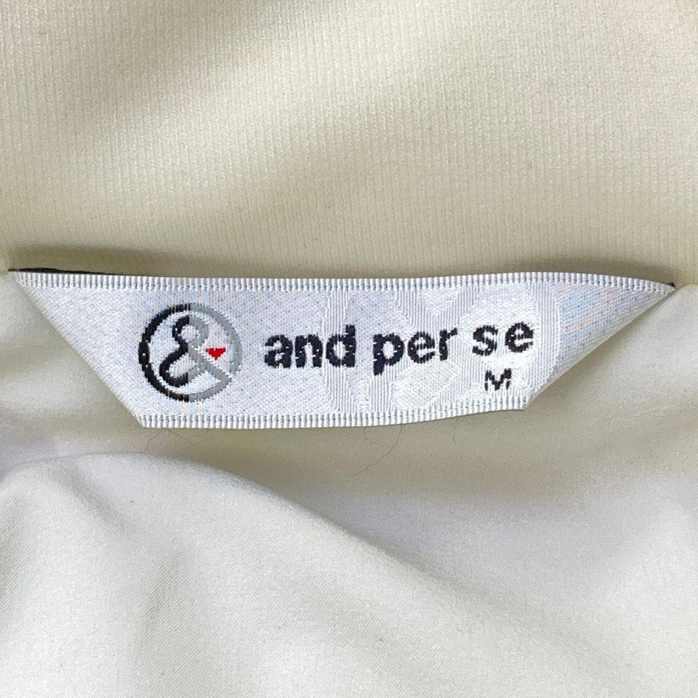 サイズ：M AND PER SE アンパスィ ダウンジャケット ワッペン ホワイト