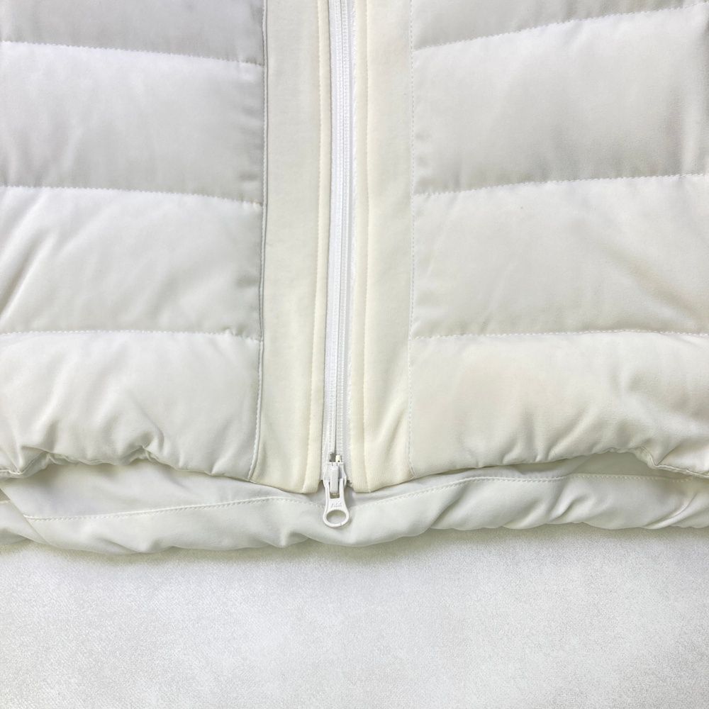 サイズ：M AND PER SE アンパスィ ダウンジャケット ワッペン ホワイト