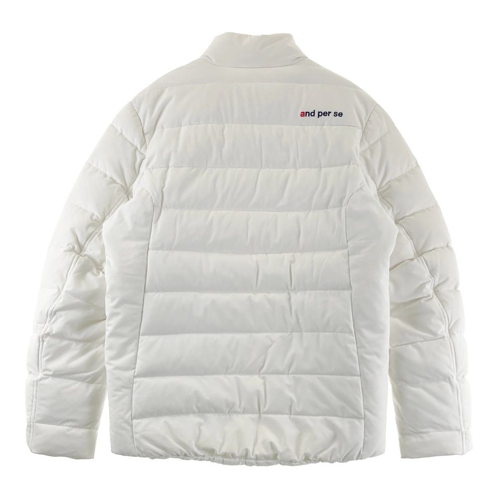 サイズ：M AND PER SE アンパスィ ダウンジャケット ワッペン ホワイト