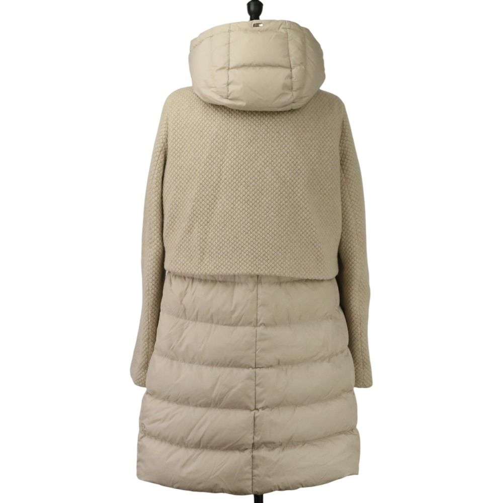 美品 HERNO ヘルノ ポップコーン編みニット切替 ダウンコート PI0822D