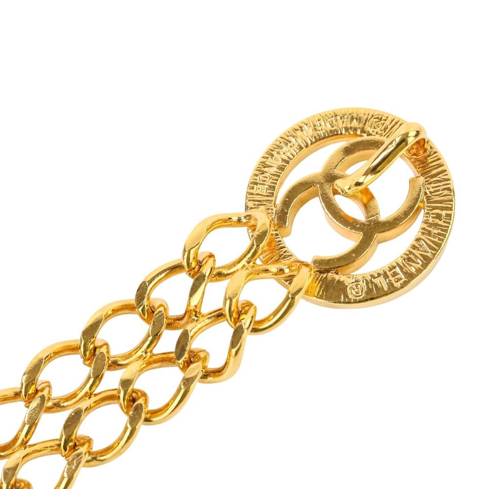 R2344 超美品 シャネル ココマーク ダブル 2連 チェーンベルト