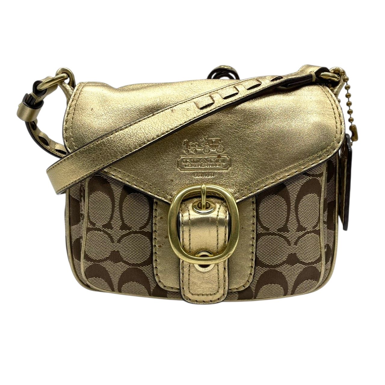 良品】コーチ COACH シグネチャー ショルダーバッグ ポシェット 斜め