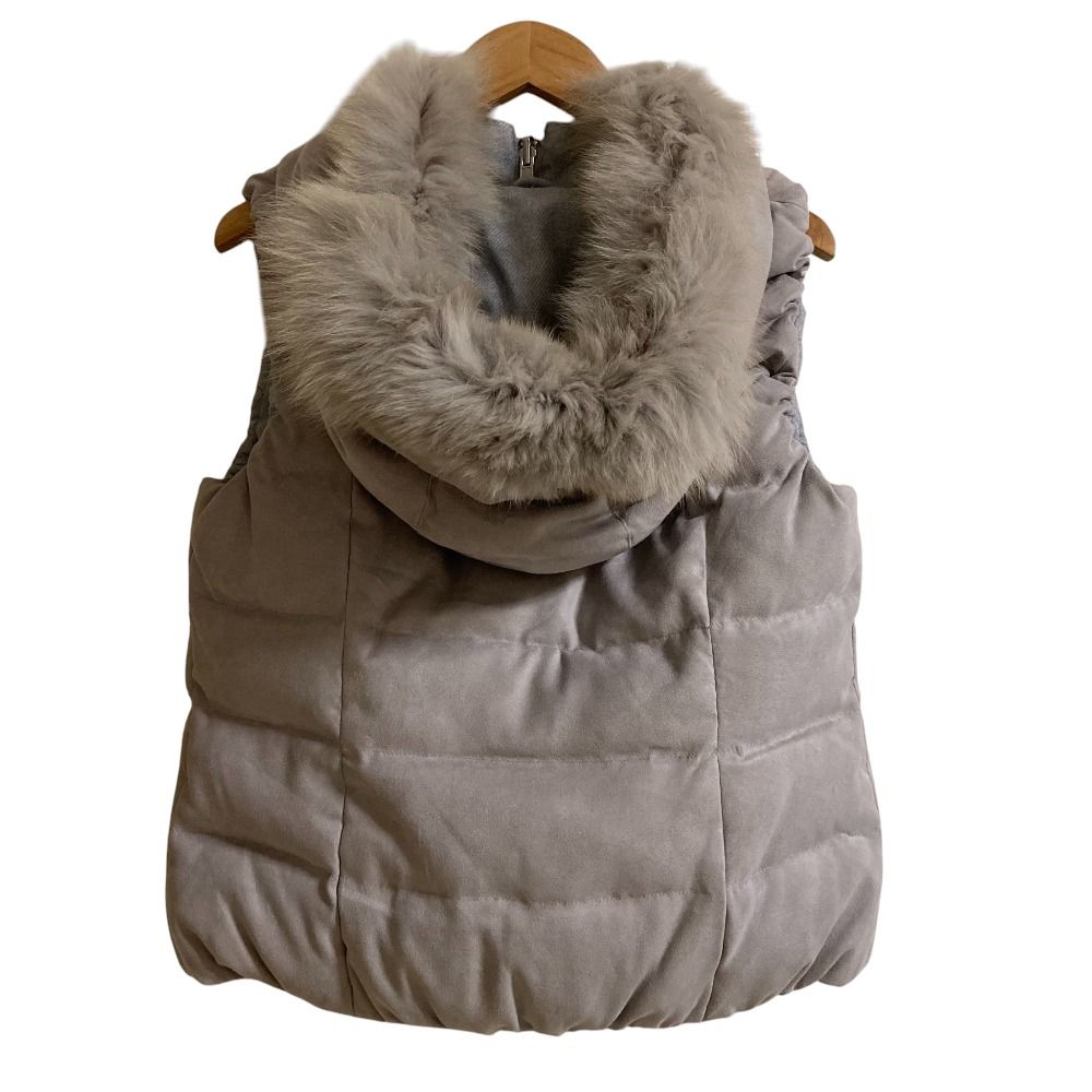 美品 ANAYI アナイ フォックスファー フーデッド ダウンベスト サイズ