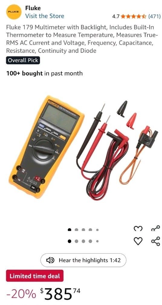 Fluke 179 Handheld Digital Multimeter