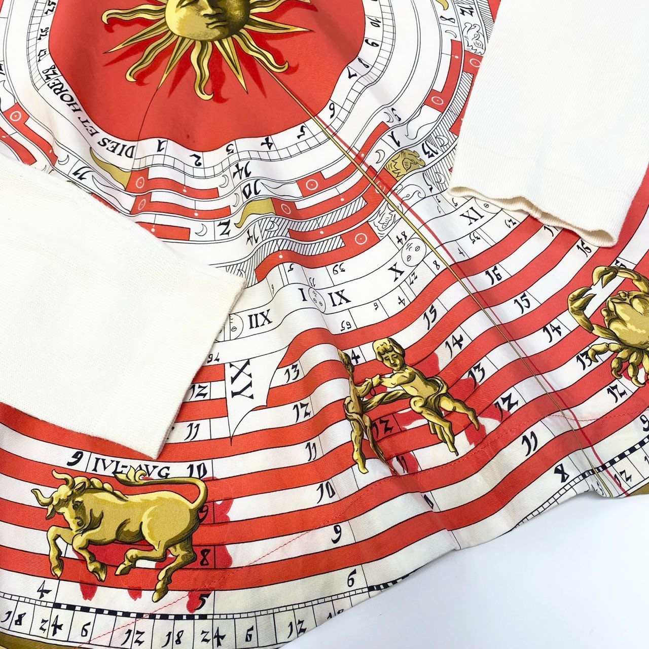 86a16 HERMES エルメス DIES ET HORE ニット切替 ロングスリーブ