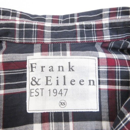 フランク&アイリーン Frank&Eileen 開襟シャツ チェック コットン 長袖