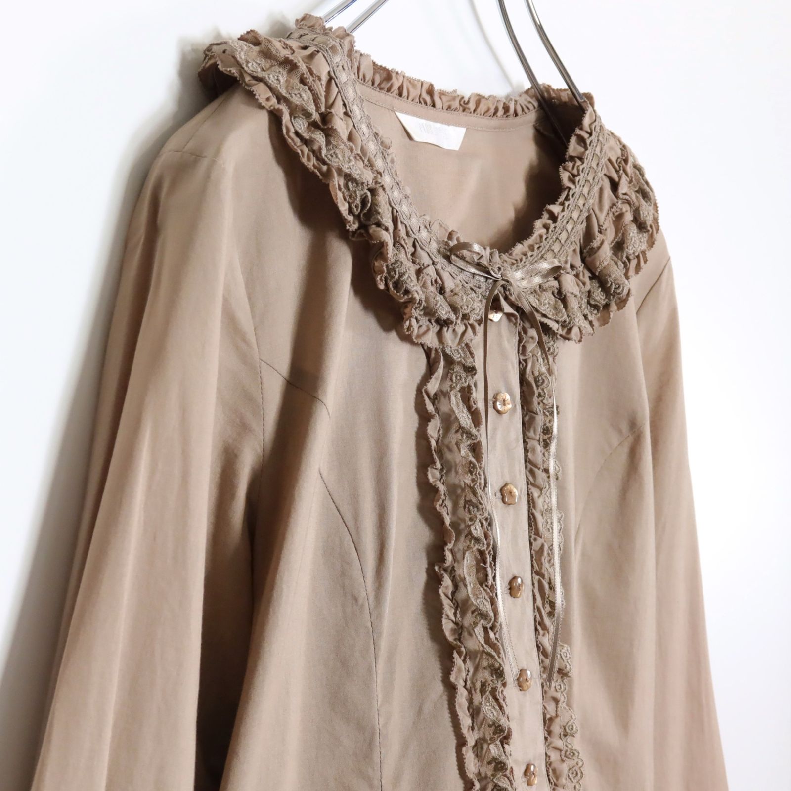 極美品】ピンクハウス☆チュールレースの段々フリル♪前開きローン