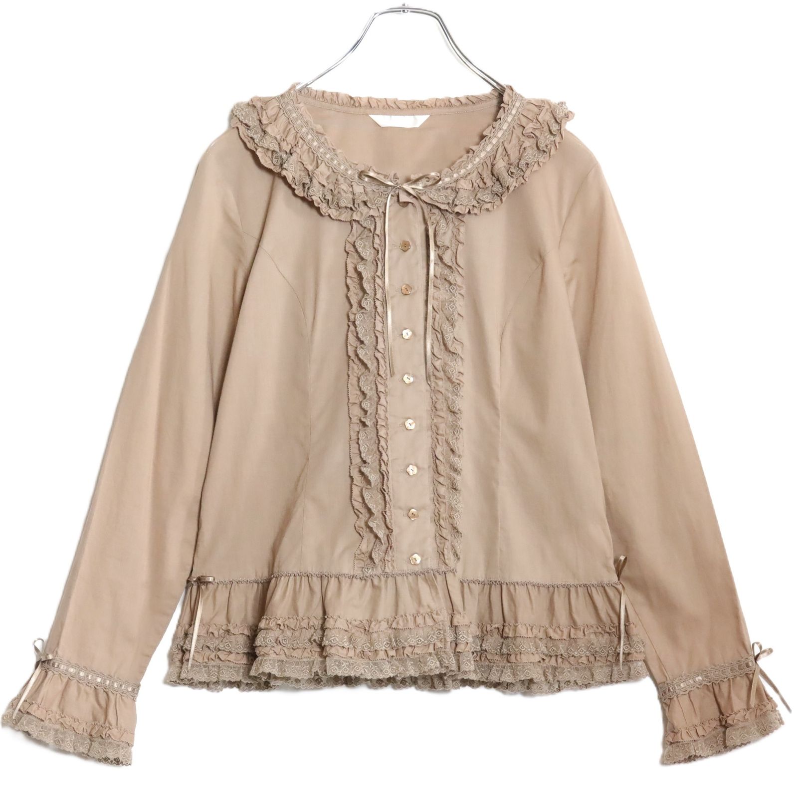 極美品】ピンクハウス☆チュールレースの段々フリル♪前開きローン