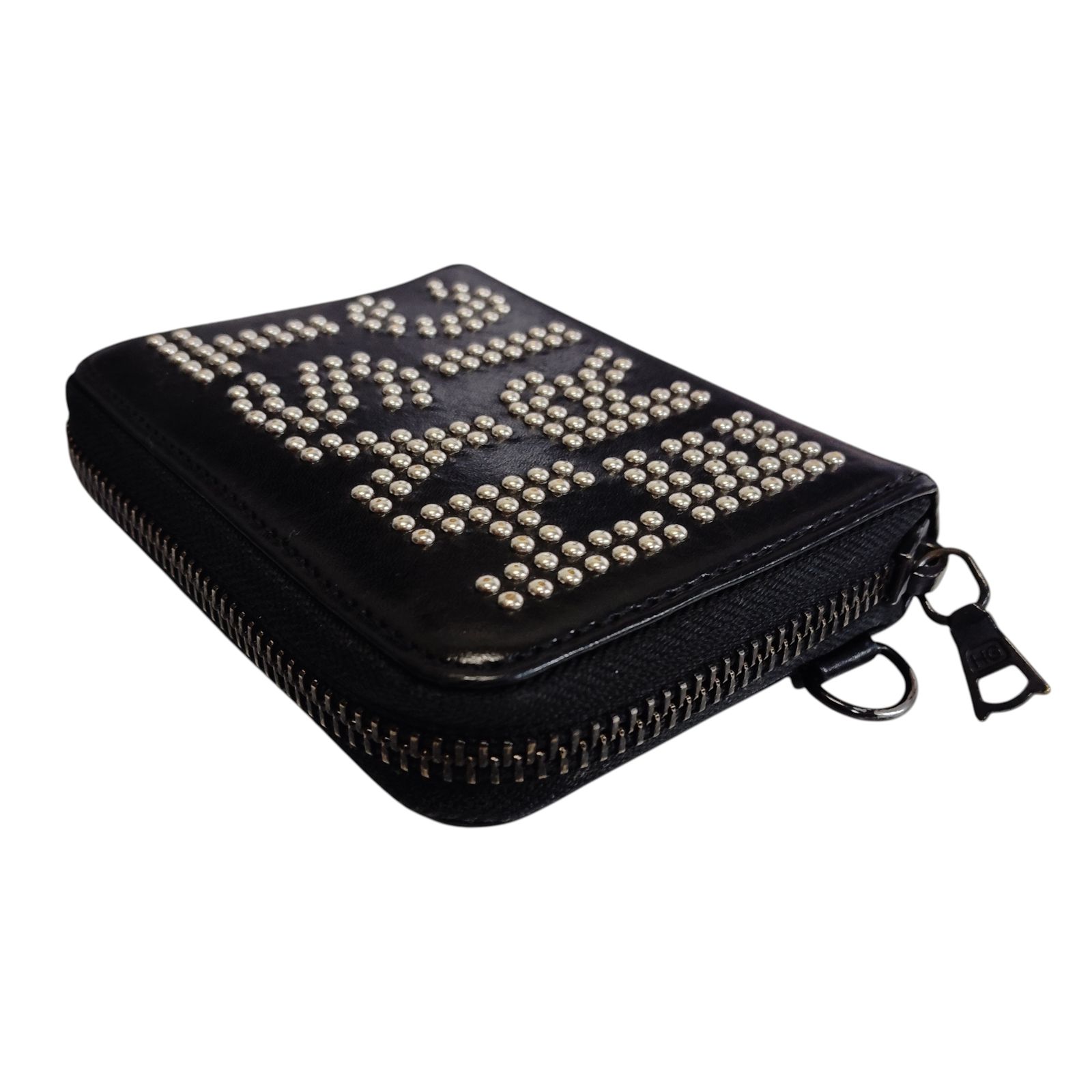 ヒステリックグラマー ロゴスタッズ ラウンドジップ ミニウォレット