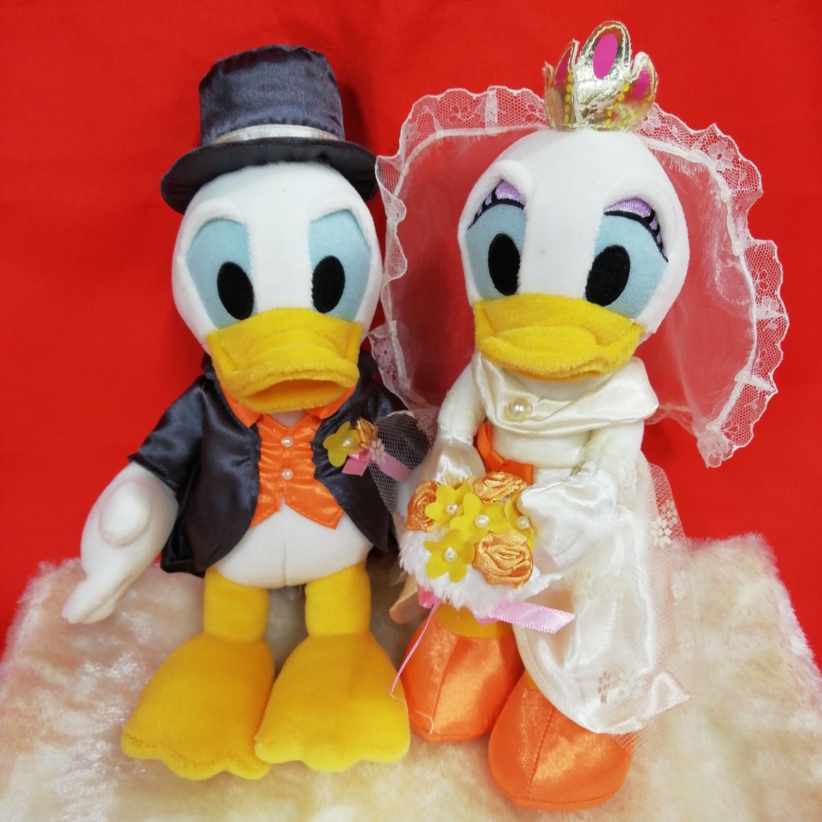 ドナルドダック&デイジーダック ブライダル ぬいぐるみセット 現状品