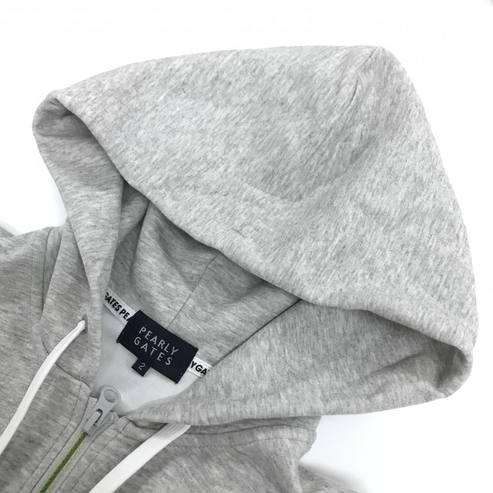 超美品】パーリーゲイツ ジップパーカー 杢グレー×ライトグリーン