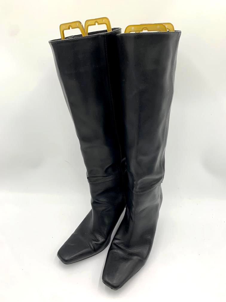 Mila Owen ミラオーウェン スクエアトゥ ロング ブーツ size37/23.5黒