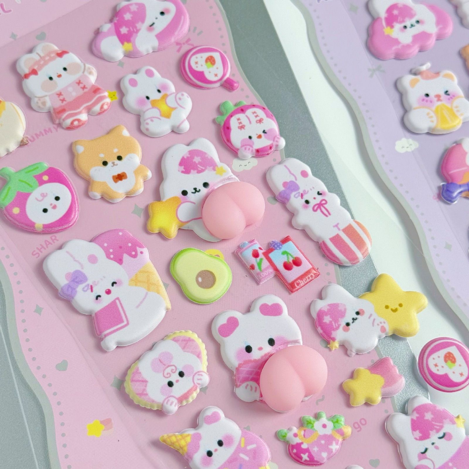買いまとめでお得！ ぷくぷくシール おしりシール 3D立体シール【立体