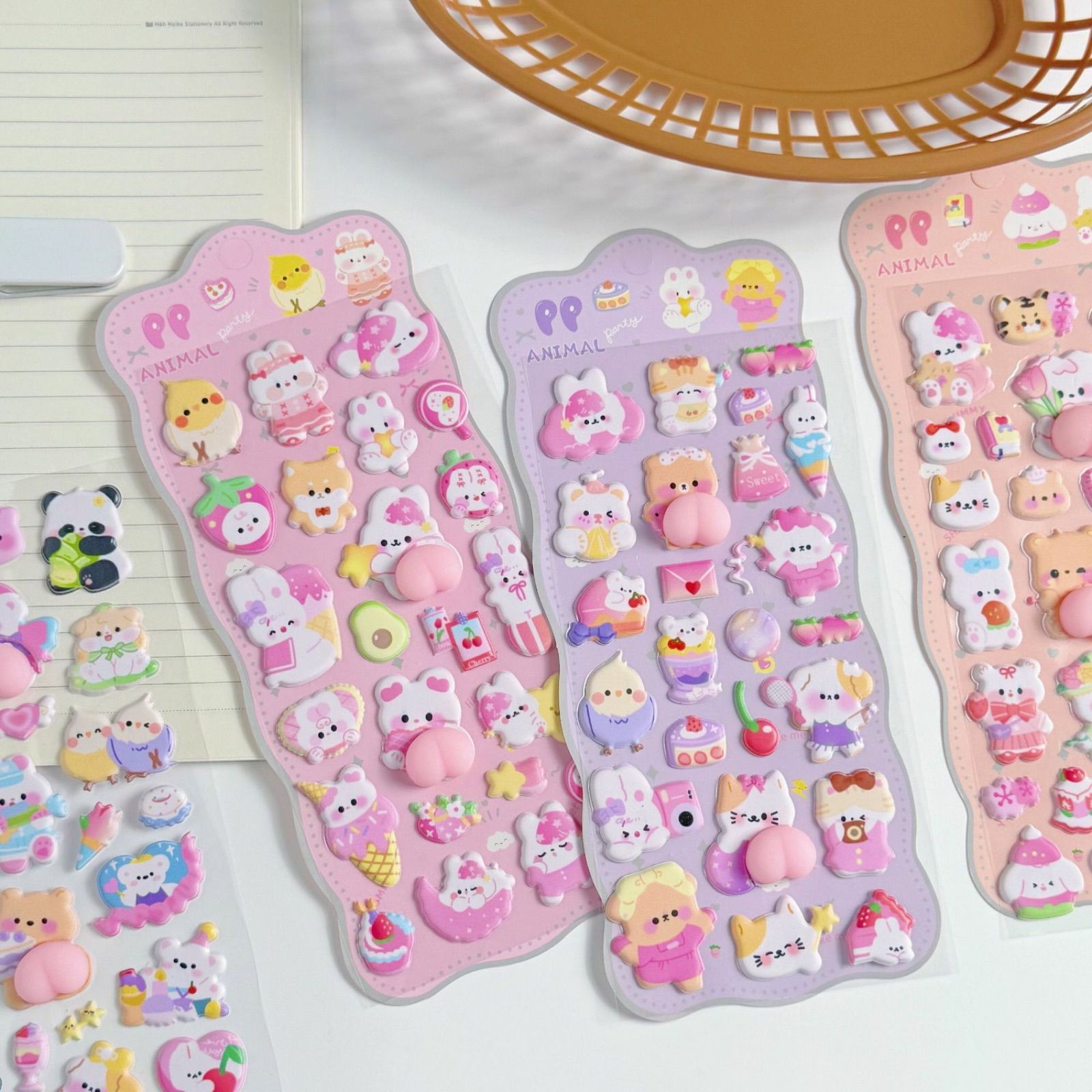 買いまとめでお得！ ぷくぷくシール おしりシール 3D立体シール【立体