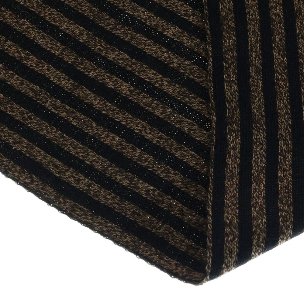 FENDI (フェンディ) ズッカ柄 ウール ストライプマフラー ブラウン