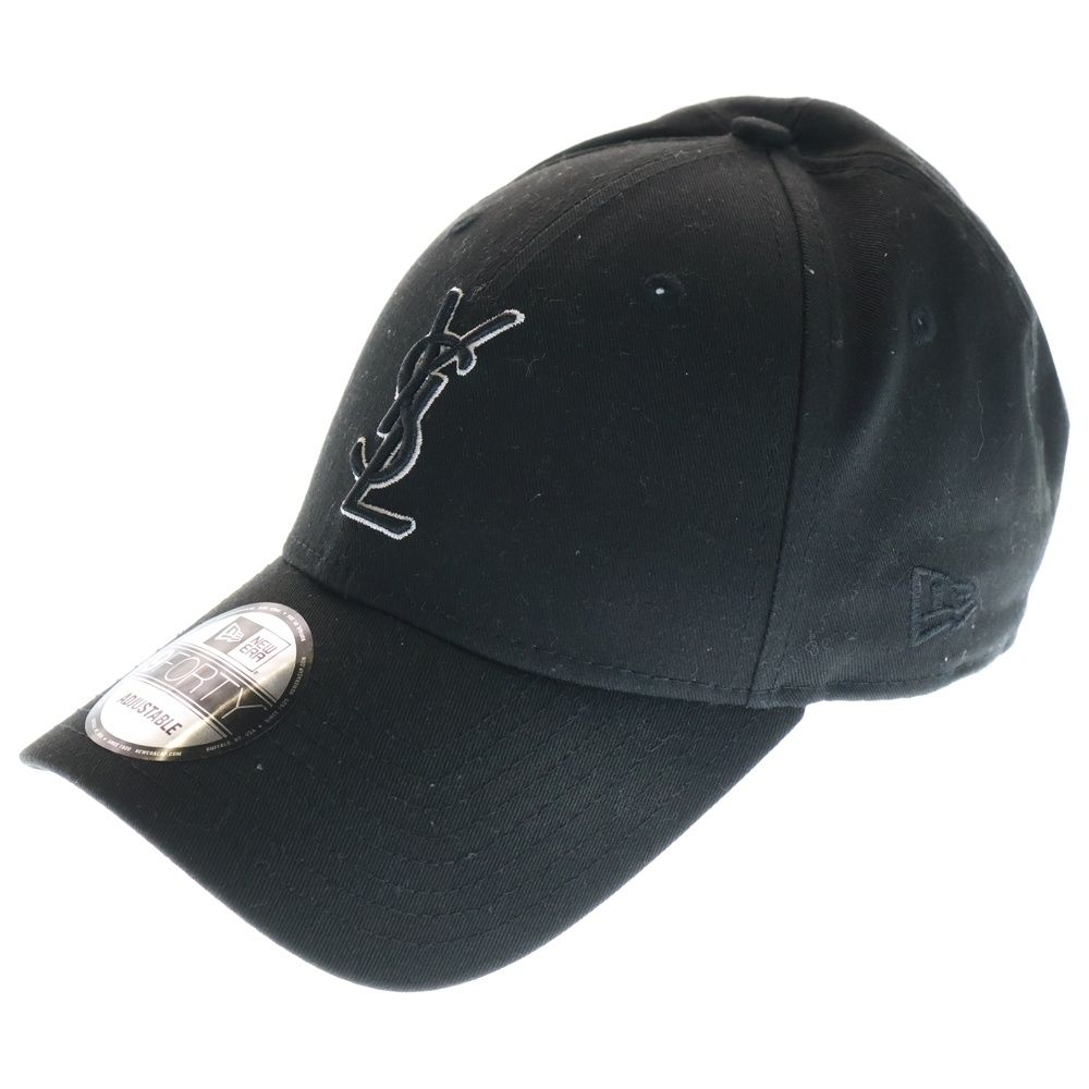 YSL 黒 ベースボールキャップ SAINT LAURENT PARIS (サンローランパリ) ×NEW ERA YSL Baseball Cap
