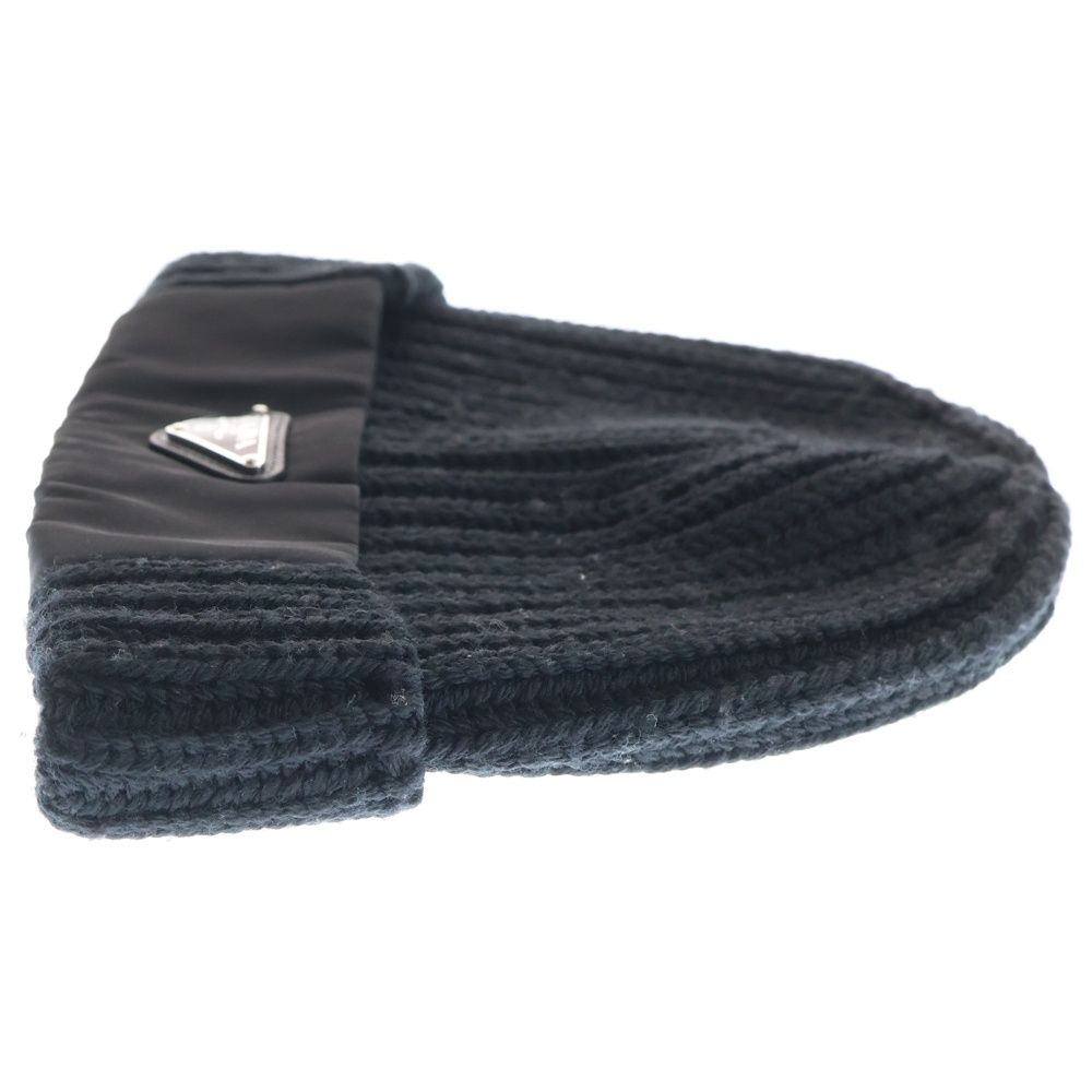 PRADA (プラダ) Re-Nylon 切替 三角ロゴプレート ウール ニット