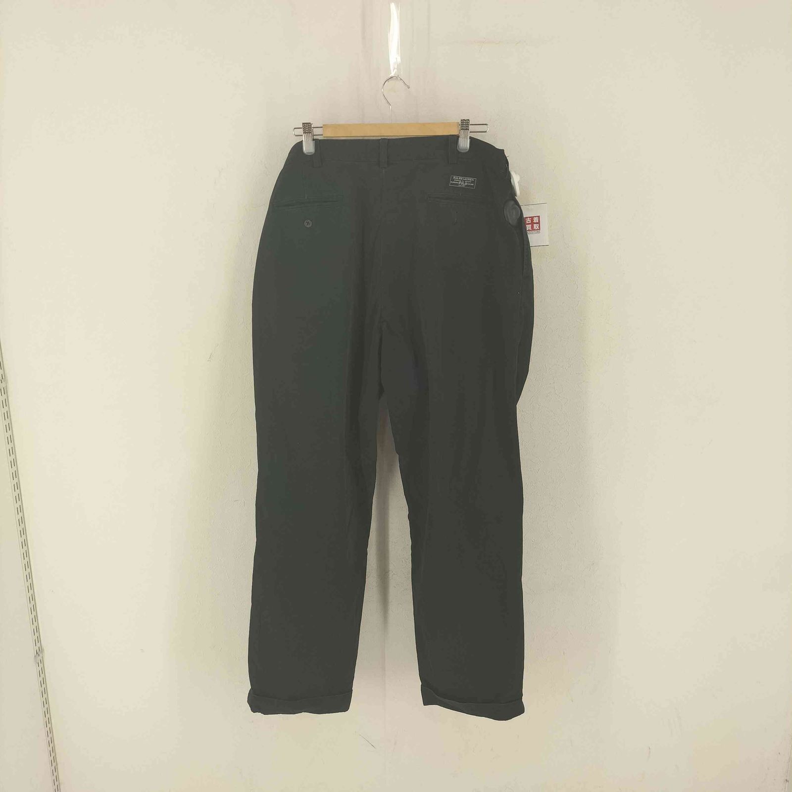 90s　ポロバイラルフローレン　ポロチノ　チノパン　ブラック　2タック　W36 Ralph Lauren - 90s ラルフローレン チノパン ポロチノ ブラック 34w