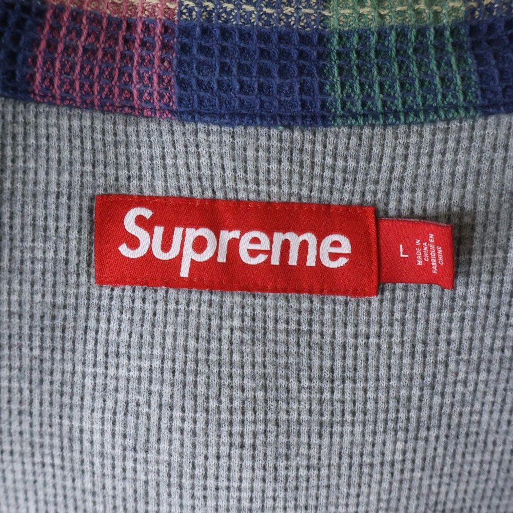 SUPREME 24AWワッフルプレイドフードシャツ マルチカラー s-l400.jpg