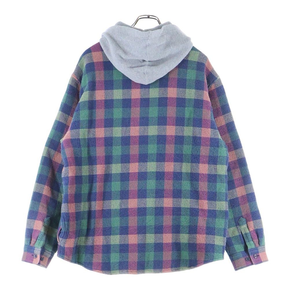 SUPREME 24AWワッフルプレイドフードシャツ マルチカラー SUPREME (シュプリーム) 24AW Waffle Plaid Hooded Shirt ワッフル