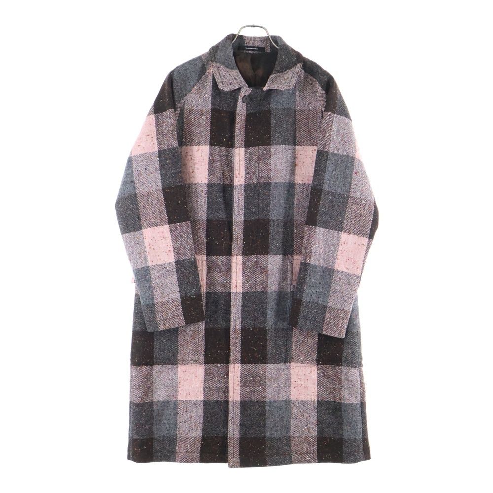 TAGLIATORE (タリアトーレ) チェック柄 ウールロングコート ピンク