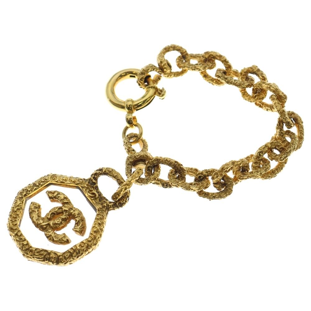 CHANEL (シャネル) ココマーク 溶岩 クリア ロゴプレート チェーン