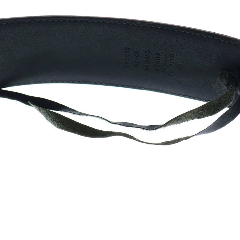 GUCCI (グッチ) インターロッキング ベルト ブラック レザー 411924