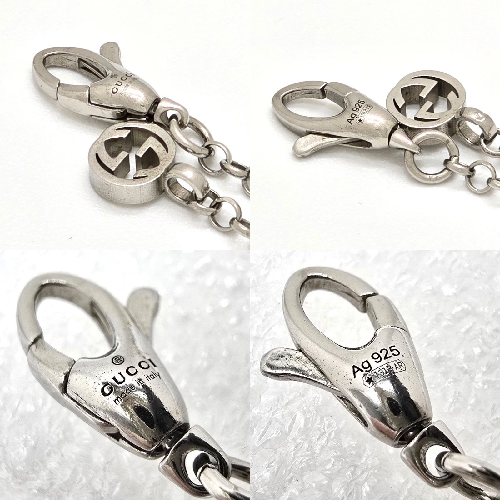 GUCCI グッチ 728451 フラワー付きインターロッキングG ネックレス 首 