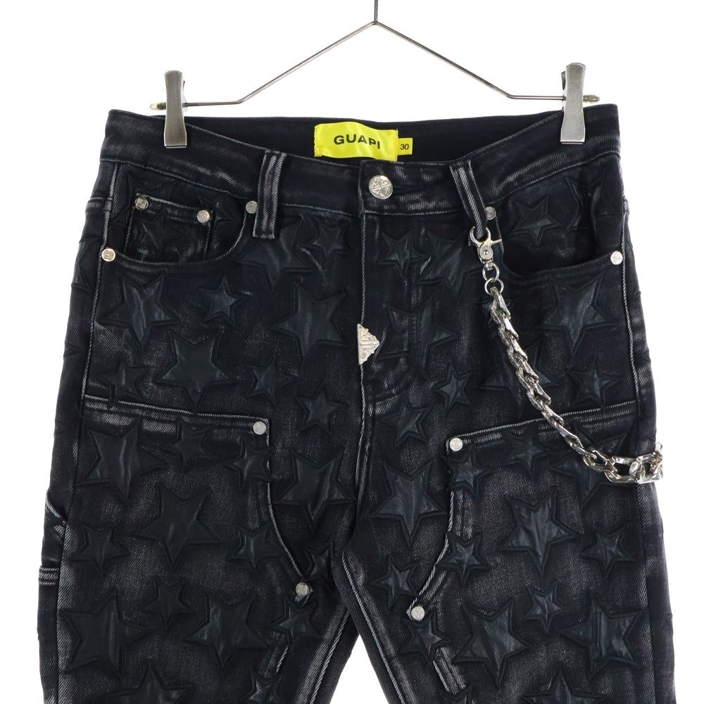 GUAPI / STARS LEATHER PANT グアピ GUAPI (グアピ) Star Leather PANTS スター レザー スキニーデニム