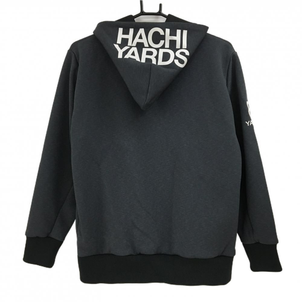 超美品】ハチヤーズ ジップパーカー ダークグレー 立体ロゴワッペン