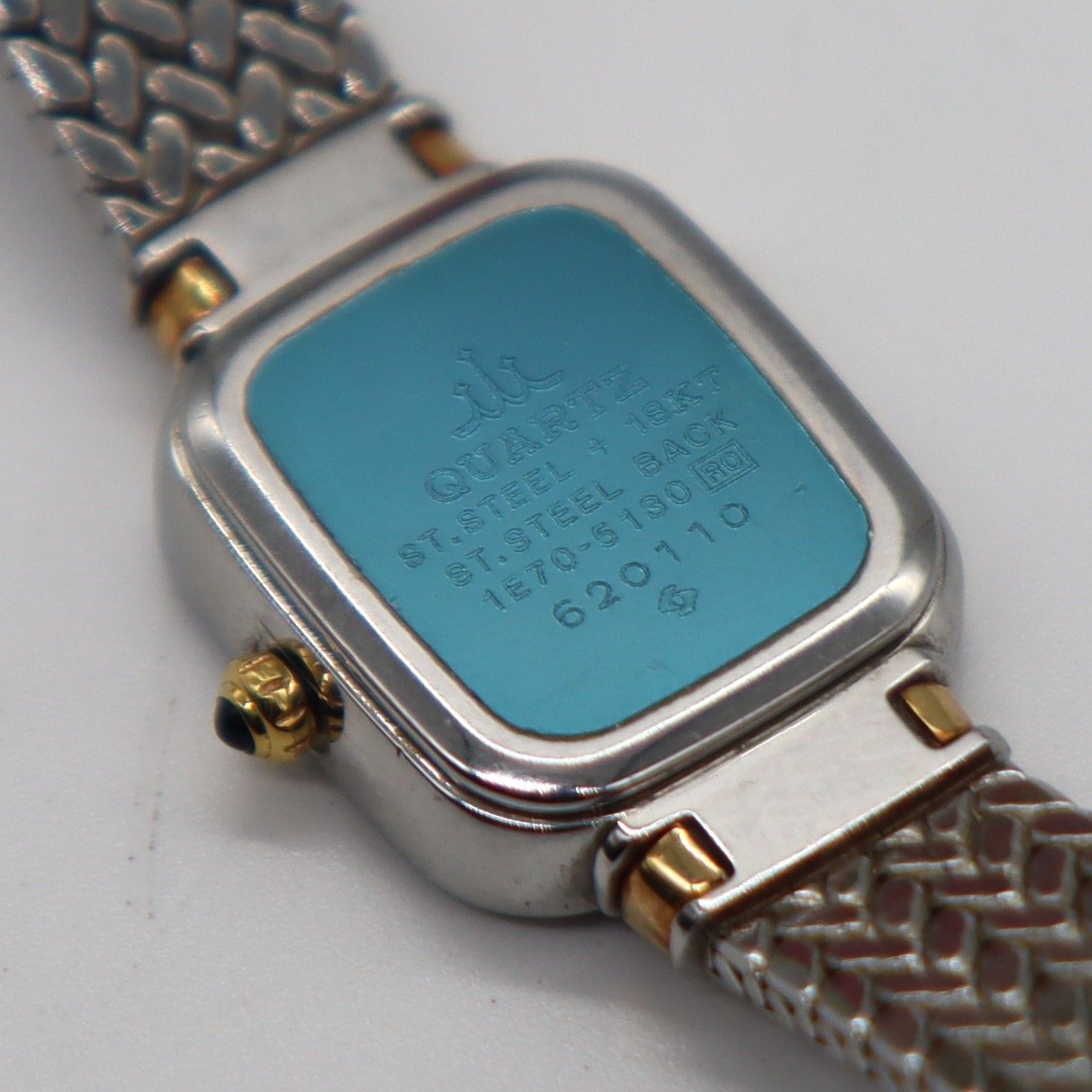 電池新品 セイコー クレドール 1E70-5130 クォーツ 10Pダイヤ 18KT+SS 