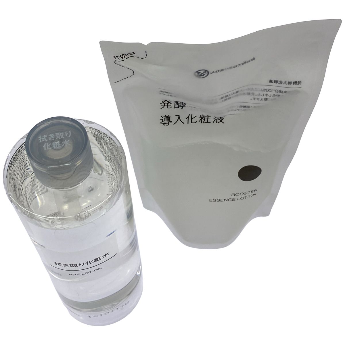 Z000 MUJI 無印良品 拭き取り化粧水 400ml & 発酵導入化粧液 詰替用