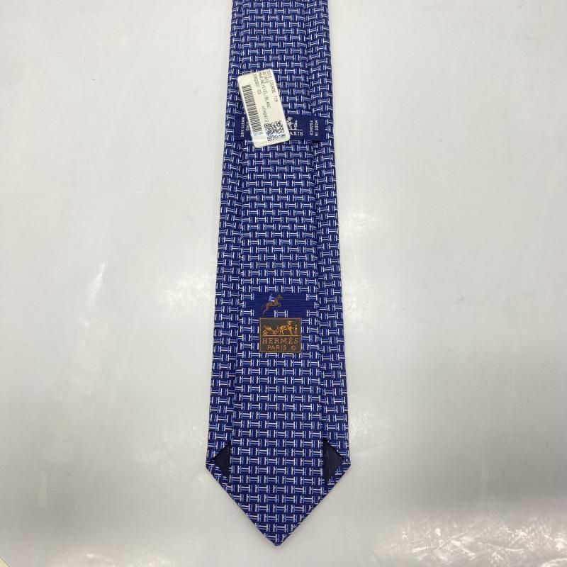 中古】Hermes 総柄ネクタイ ネイビー 箱あり エルメス[91] - メルカリ