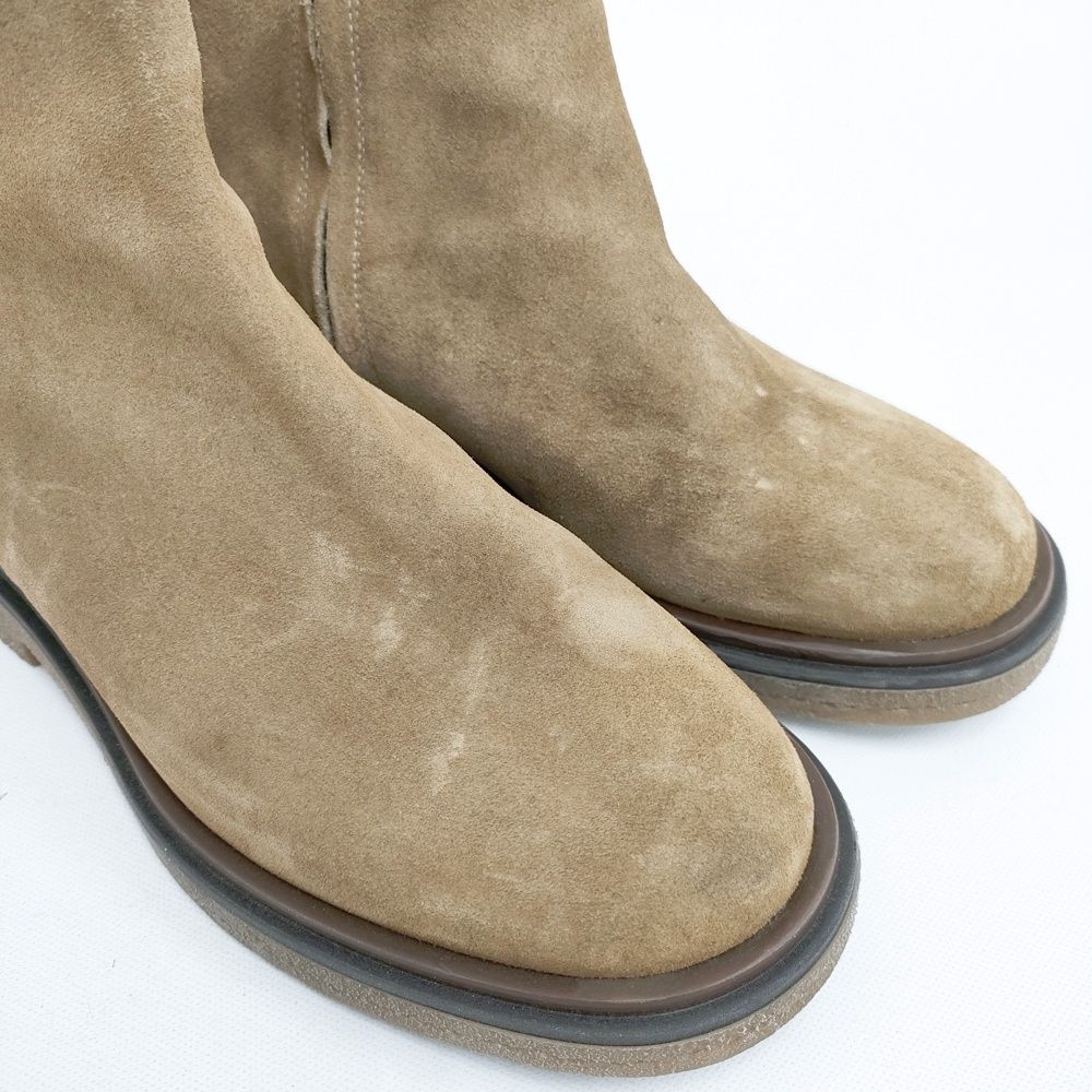 新品ファビオルスコーニスエードブーツ（ベージュ）サイズ３7 FABIO RUSCONI スエードブーツ 定価31900円 サイズ37 ブーツ ベージュ