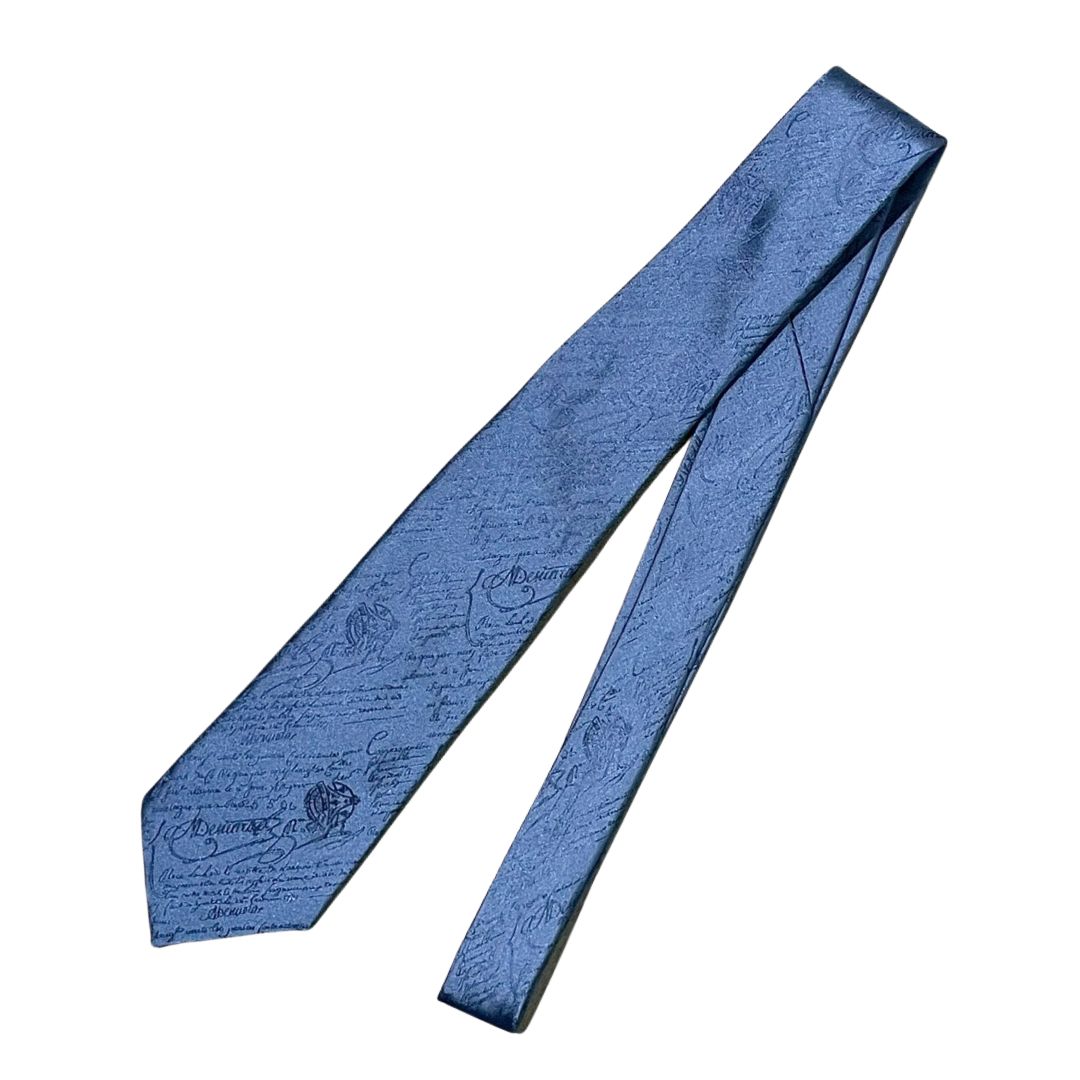 ベルルッティ Berluti クラシック スクリットパターン タイ ブルー