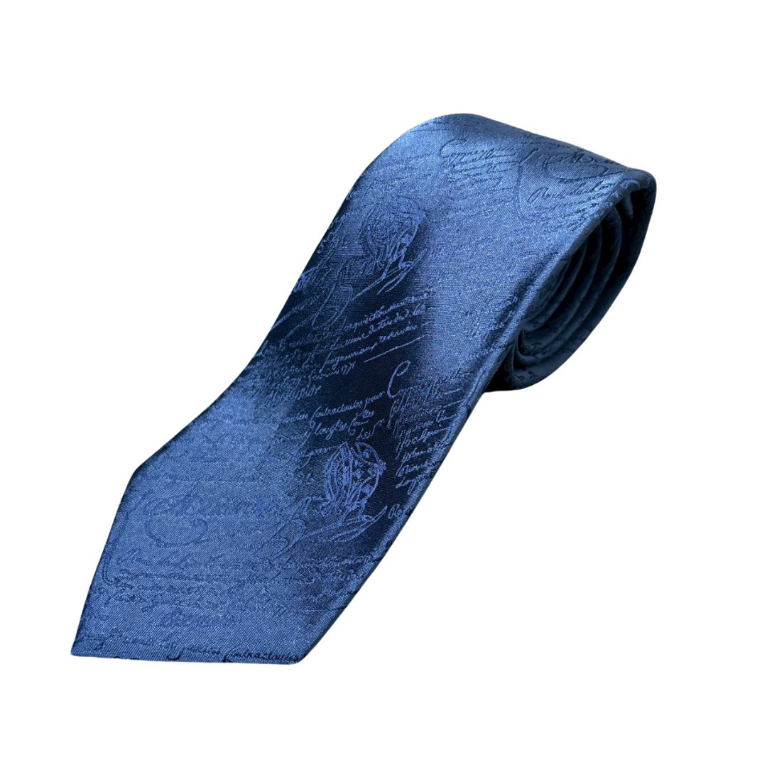 ベルルッティ Berluti クラシック スクリットパターン タイ ブルー