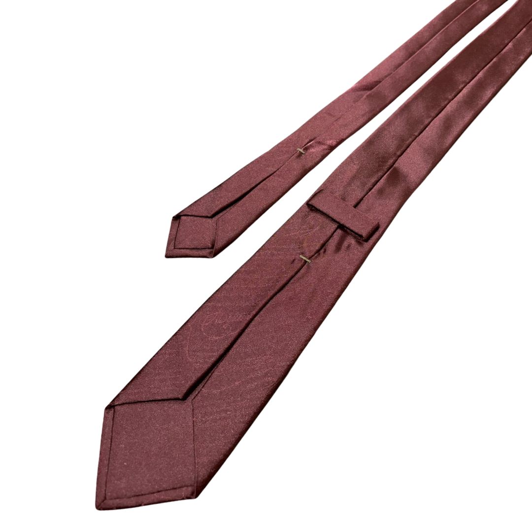 ベルルッティ Berluti カリグラフィー ネクタイ ボルドー シルク 赤 茶