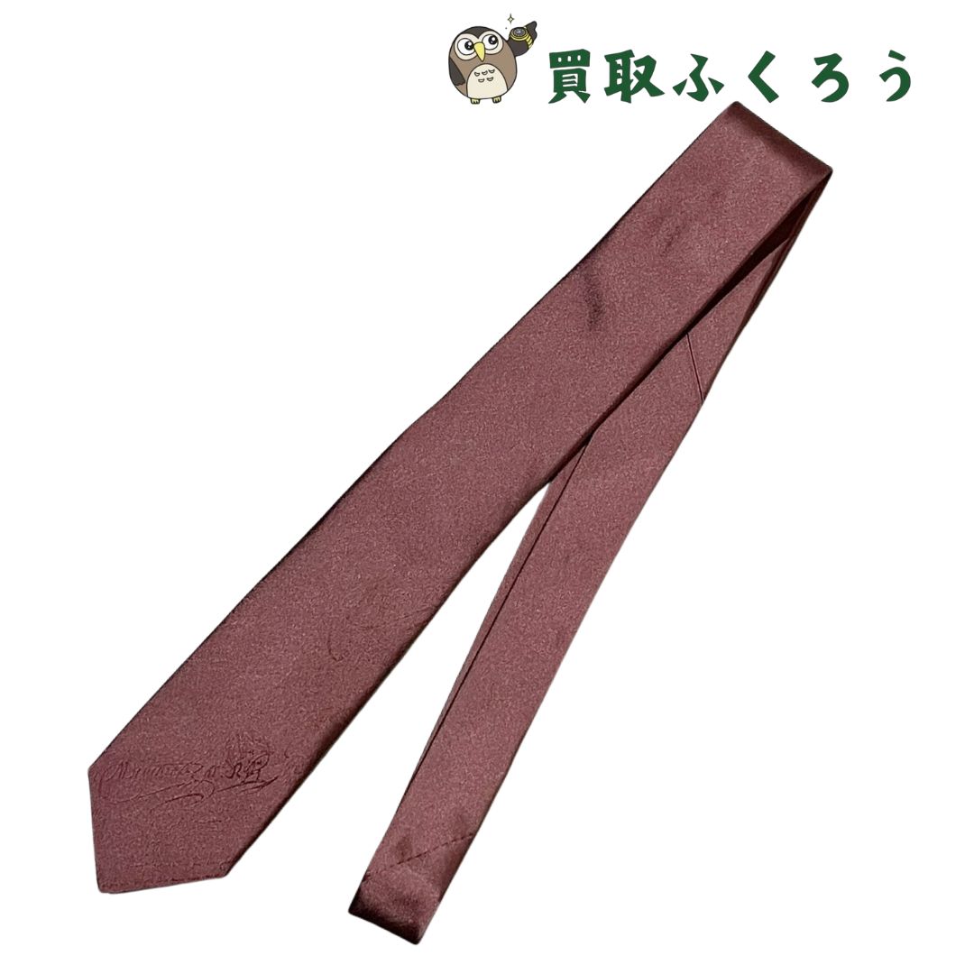 ベルルッティ Berluti カリグラフィー ネクタイ ボルドー シルク 赤 茶