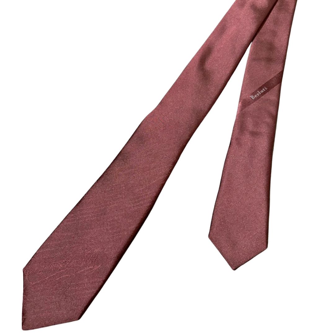 BERLUTI ボルドー シルクネクタイ BERLUTI ベルルッティ スクリット