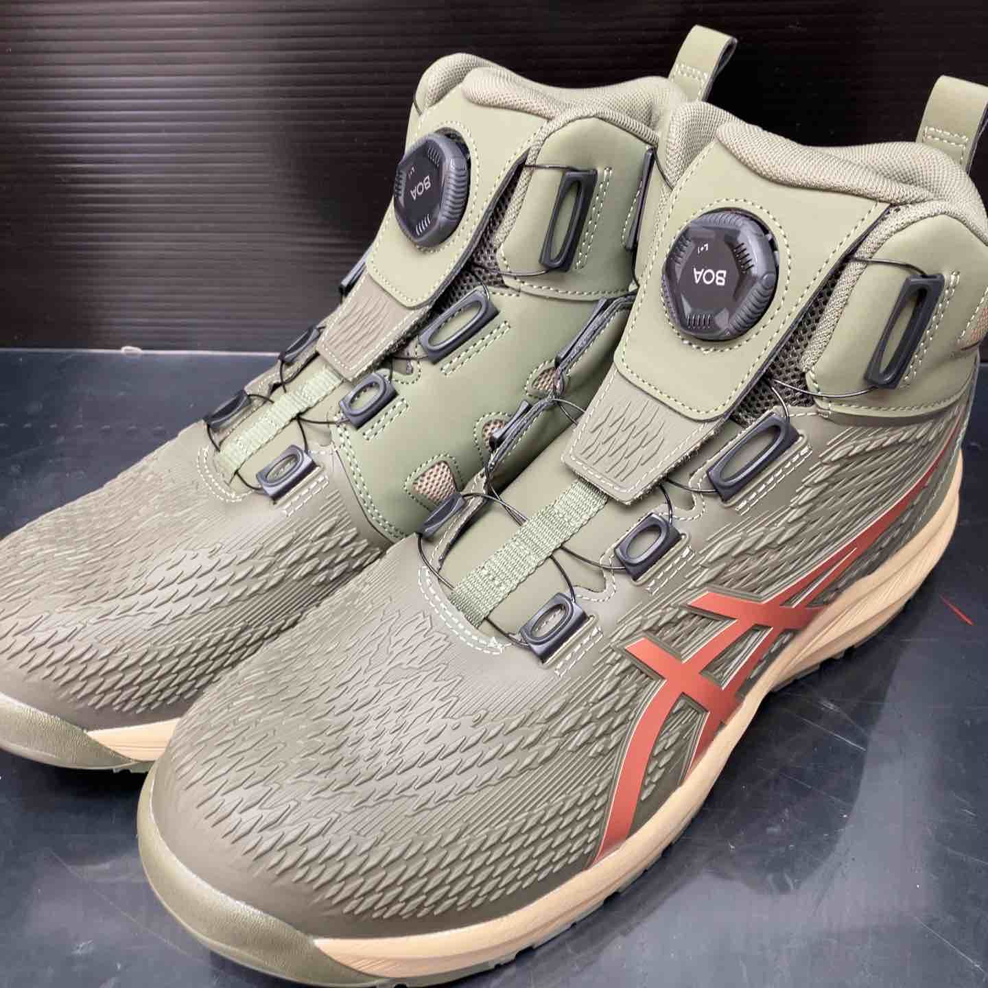 アシックス安全靴 CP122 マントルグリーン×ローズゴールド28