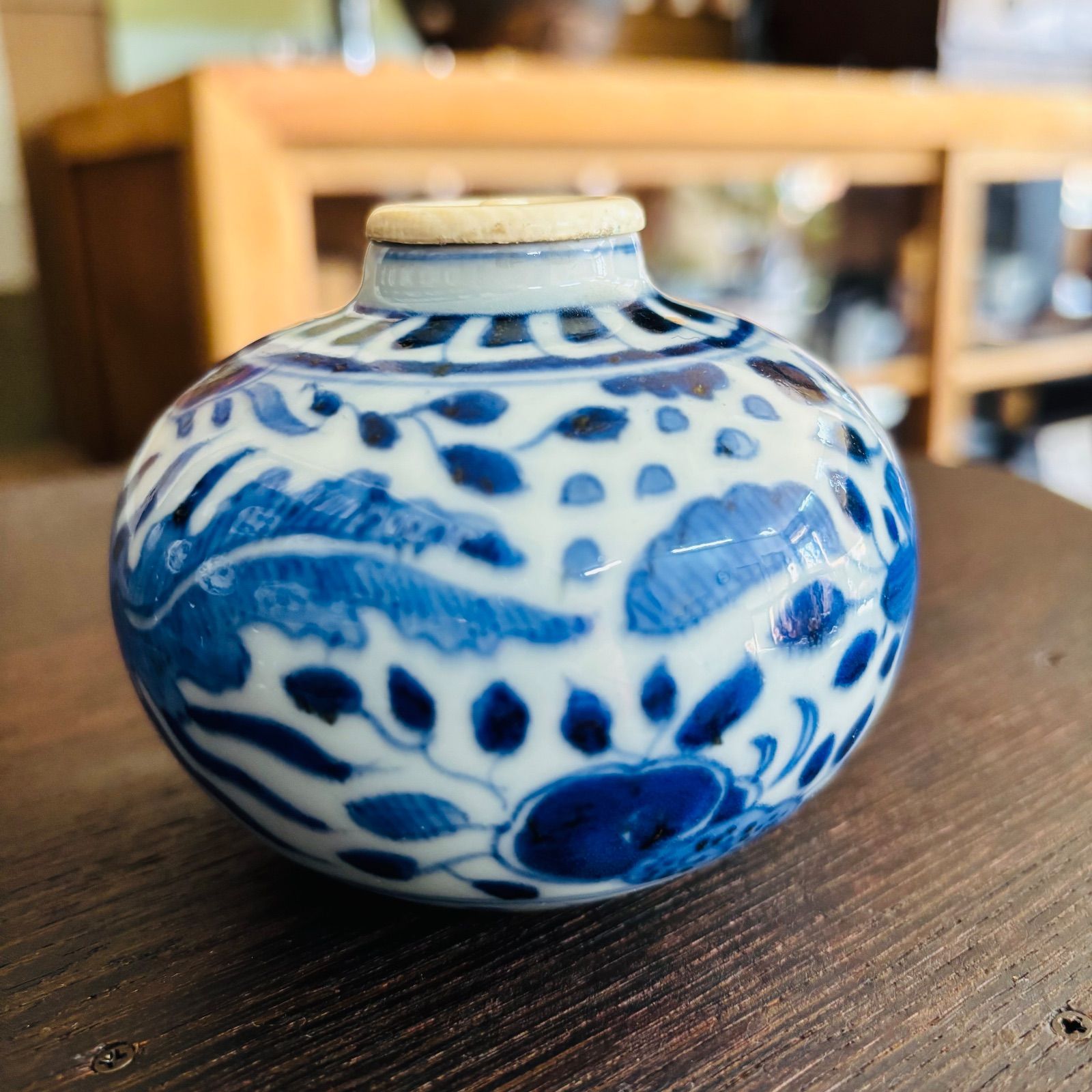 茶道具 染付 小壺 茶壷 草花鳥文 京都 江戸後期 - メルカリ