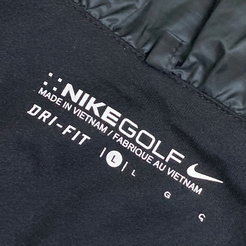 NIKE GOLF ナイキ ゴルフ 中綿 2WAY ジャケット 2XL ブラック サイズ：L NIKE GOLF ナイキゴルフ 2WAY 中綿切替 ジップジャケット