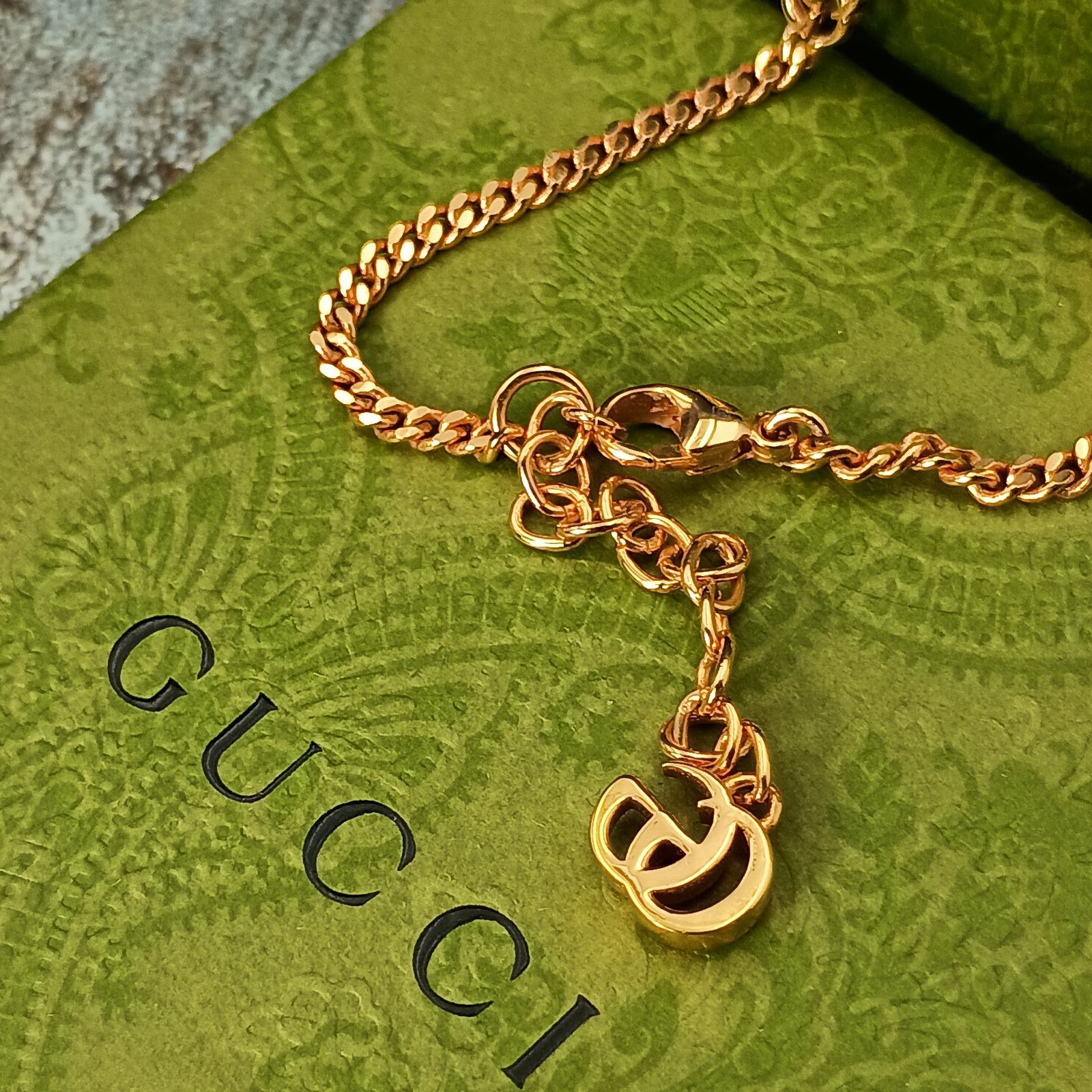 GUCCI グッチ ダブルG パール ゴールド ネックレス 喜平 チェーン