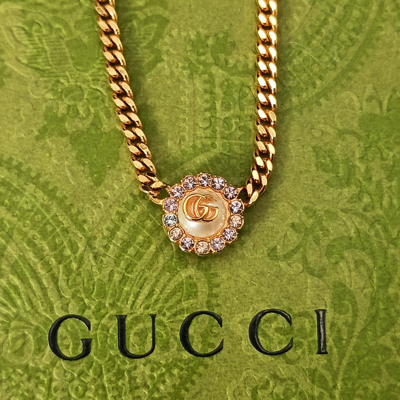 GUCCI グッチ ダブルG パール ゴールド ネックレス 喜平 チェーン 